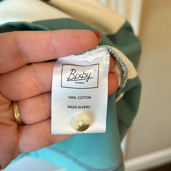 Bixby Nomad green and white polo preppy academia varsity tailgate fall football - Picture 3 of 5